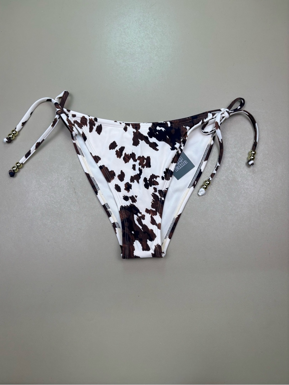 Wild Fable Cow Print Bikini Bottom Medium Tie Side Cheeky NWT
